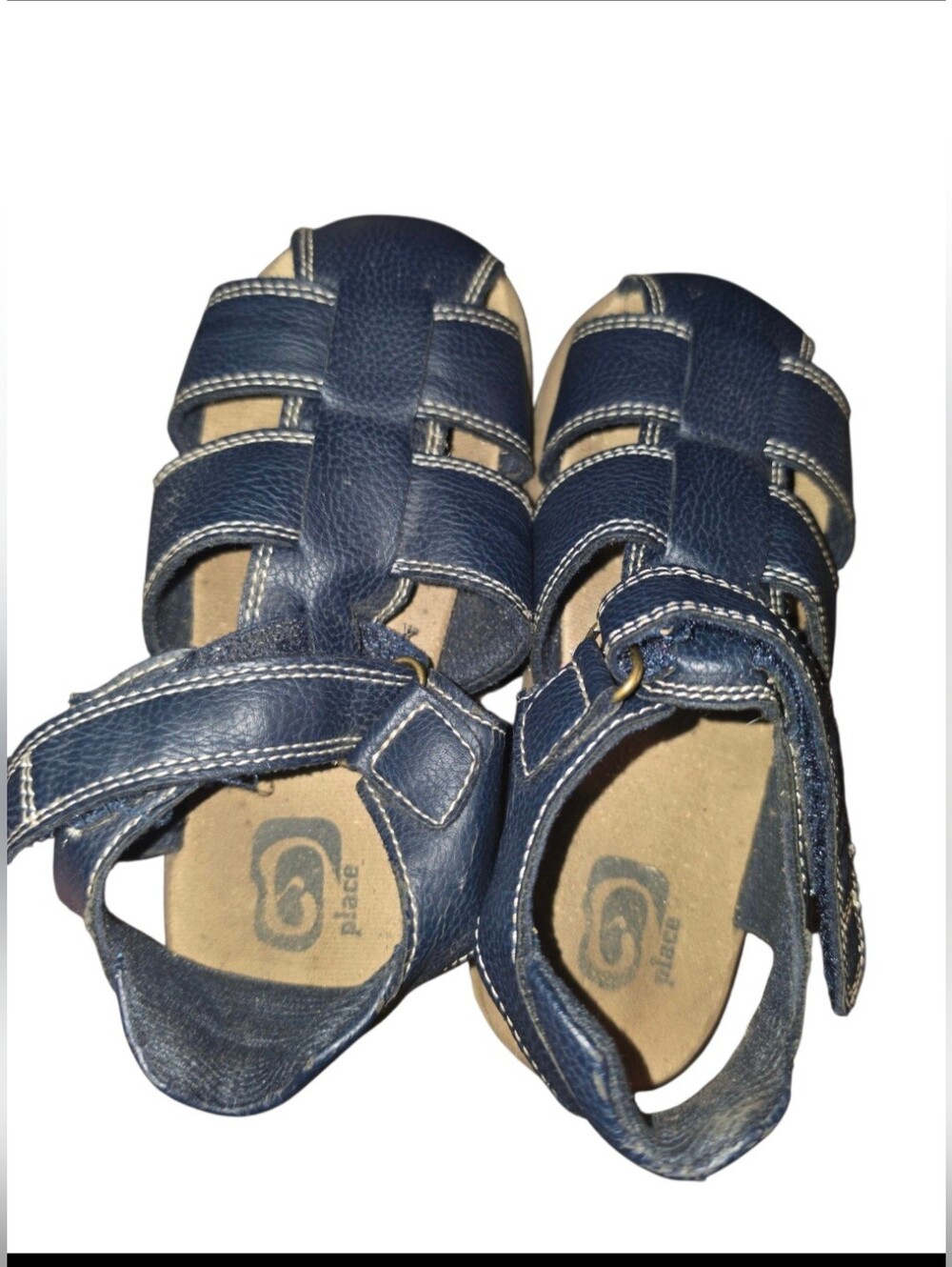 8/1/4. The Children's Place Navy and Tan Closed-Toe Boys Sandals